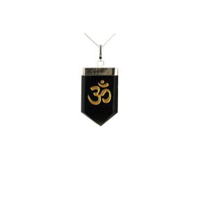 Tourmaline Om Symbol Tongue Pendant
