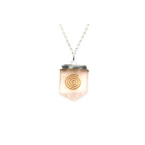 Rose Quartz Swirl Tongue Pendant