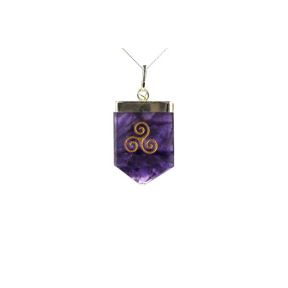 Amethyst Triskele Tongue Pendant