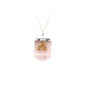 Rose Quartz Triskele Tongue Pendant