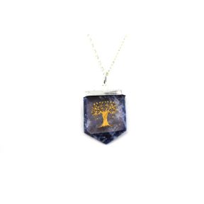 Sodalite Tree Of Life Tongue Pendant