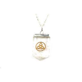Quartz Triquetra Tongue Pendant