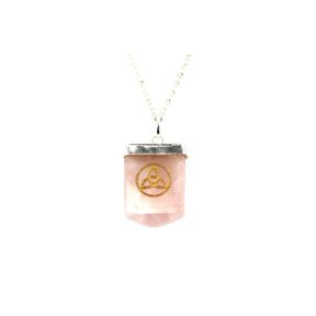 Rose Quartz Triquetra Tongue Pendant