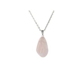 Rose Quartz Aura Tumblestone Pendant