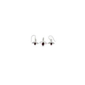 Garnet Angel Silver Charm Set