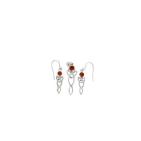 Carnelian Celtic Silver Charm Set