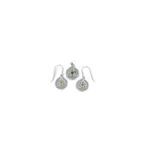 Peridot Triquetra Silver Charm Set