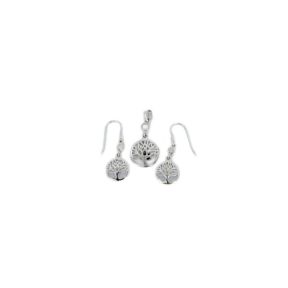 Rainbow Moonstone Tree of Life Silver Charm Set