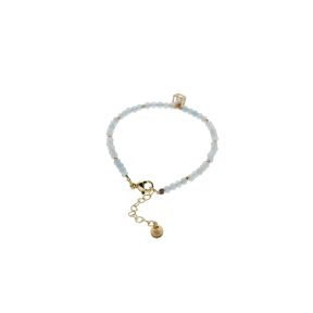 Aquamarine Faceted Bracelet with Rhinestone