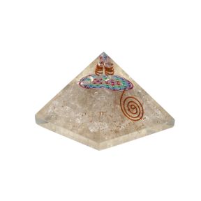Quartz Flower Of Life Orgone Pyramid