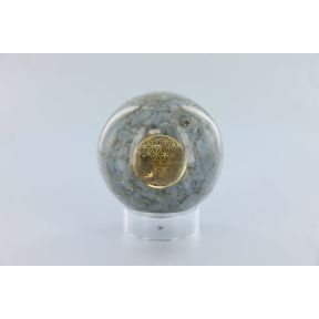 Angelite Flower Of Life Orgone Sphere