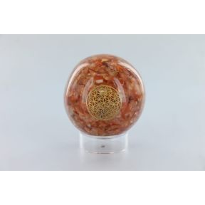 Carnelian Flower Of Life Orgone Sphere