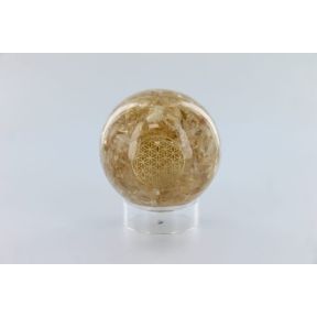Citrine Flower Of Life Orgone Sphere