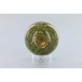 Peridot Flower Of Life Orgone Sphere
