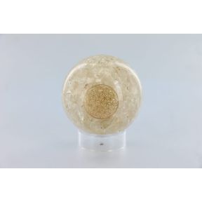 Quartz Flower Of Life Orgone Sphere