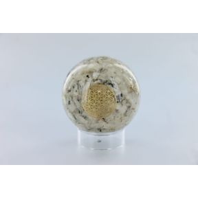 Rainbow Moonstone Flower Of Life Orgone Sphere