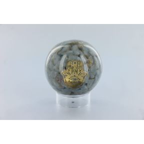 Angelite Hand Of Hamsa Orgone Sphere