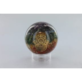 Chakra Hand Of Hamsa Orgone Sphere