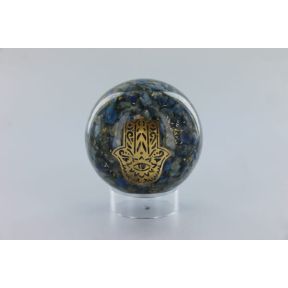 Lapis Hand Of Hamsa Orgone Sphere