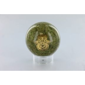 Peridot Hand Of Hamsa Orgone Sphere