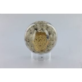 Rainbow Moonstone Hand Of Hamsa Orgone Sphere